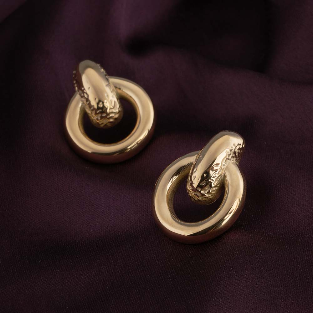 Gold Loop Stud Earrings
