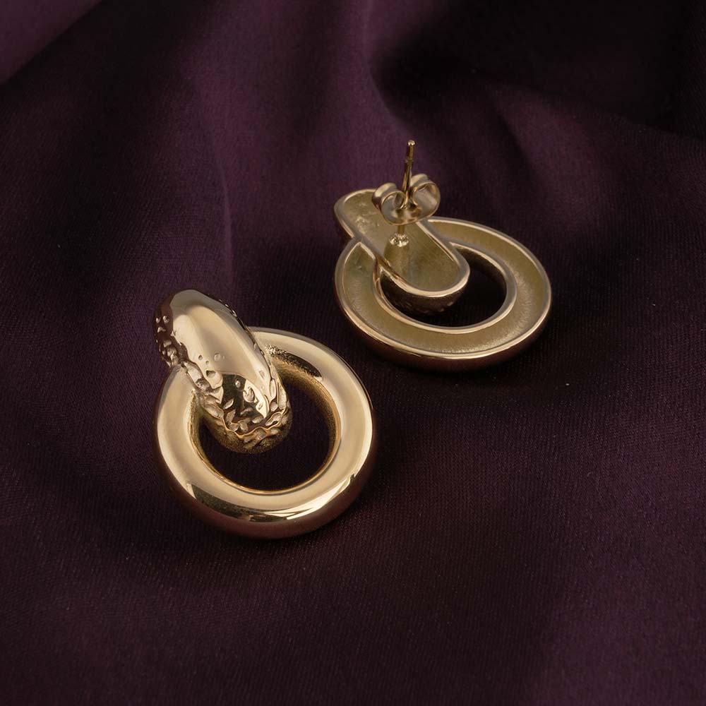 Gold Loop Stud Earrings