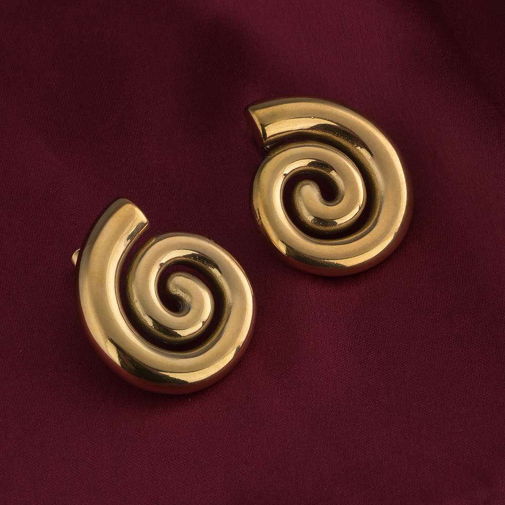 Modern Spiral Stud Earrings