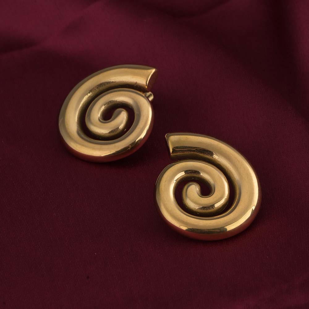 Modern Spiral Stud Earrings
