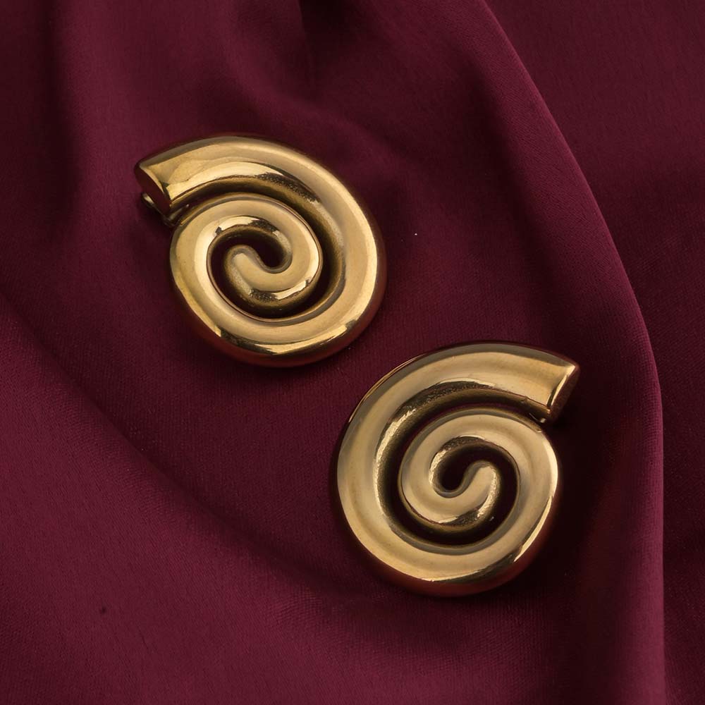 Modern Spiral Stud Earrings