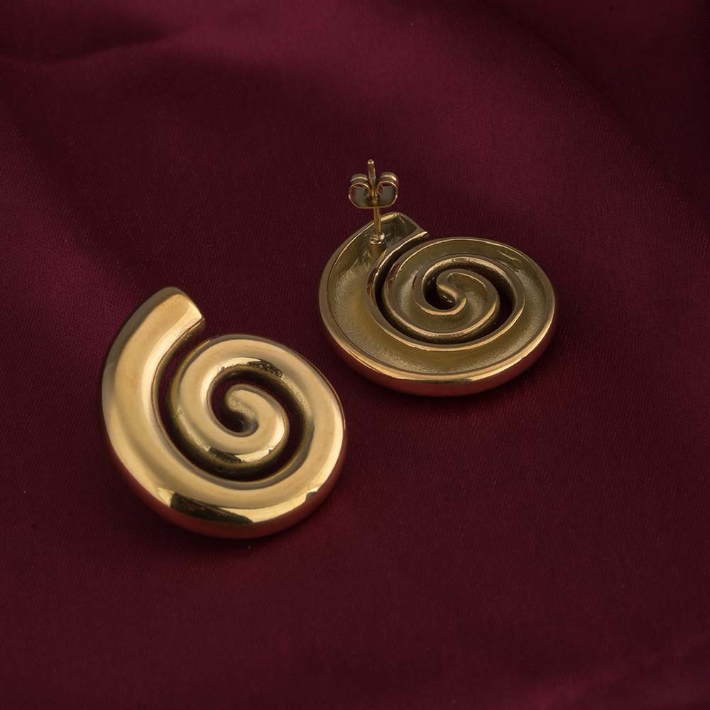 Modern Spiral Stud Earrings