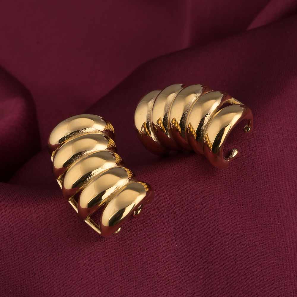 Striped Gold Stud Earrings