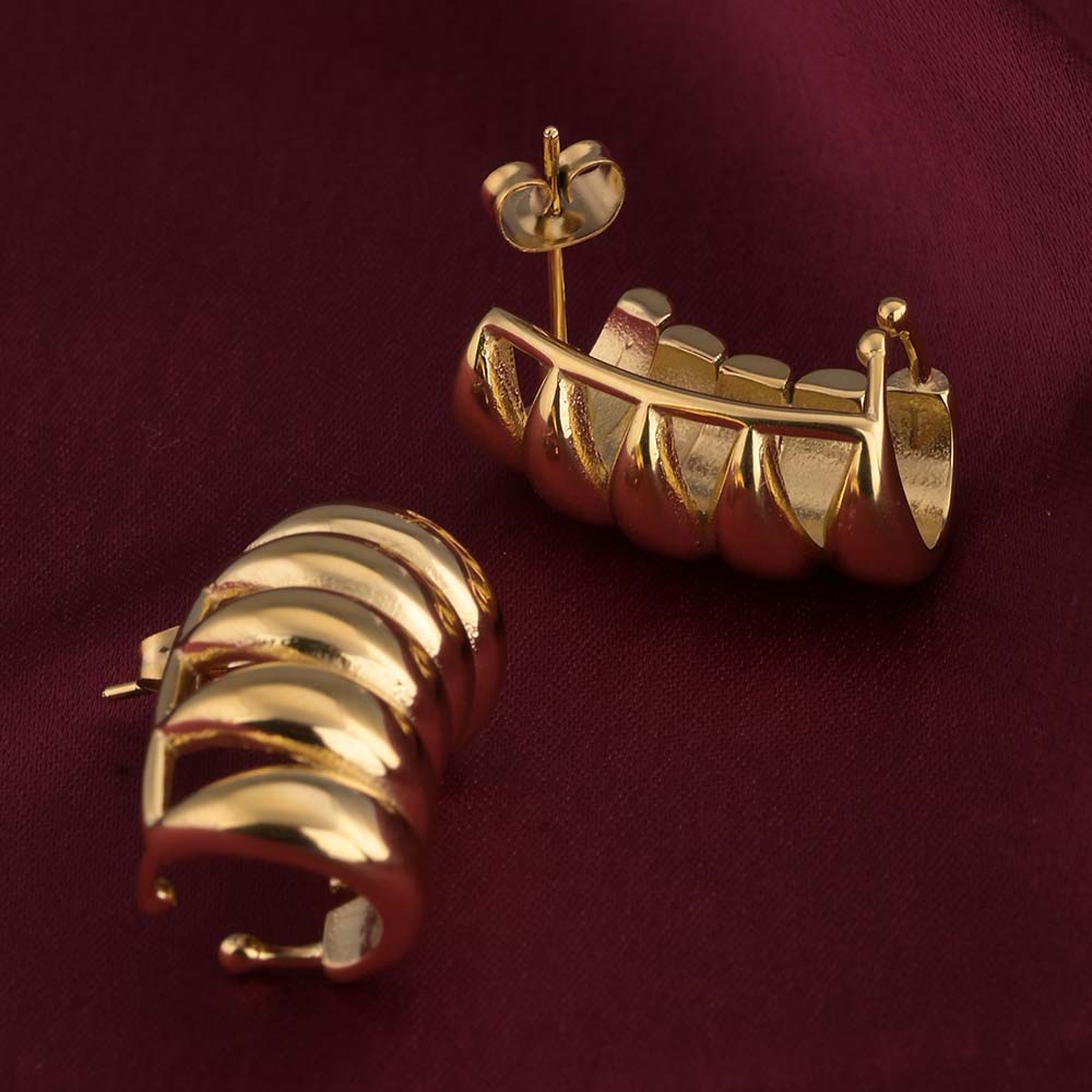 Striped Gold Stud Earrings