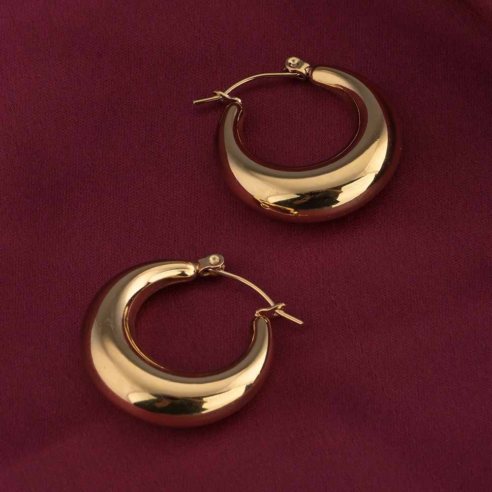 Thick Gold Hoop Earrings