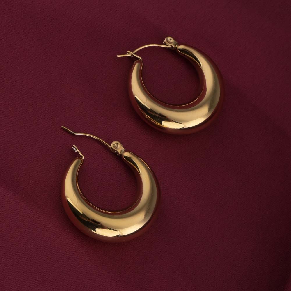 Thick Gold Hoop Earrings