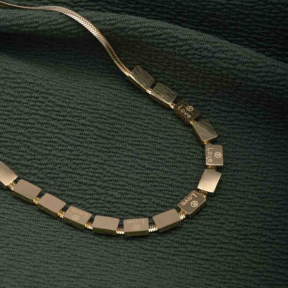 Square Love Gold Necklace