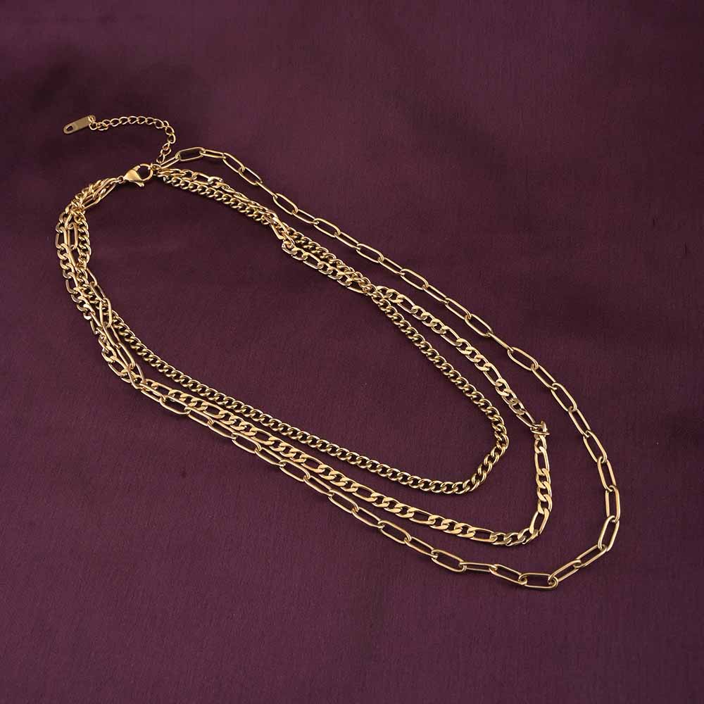 Layered Link Gold Chain Necklace