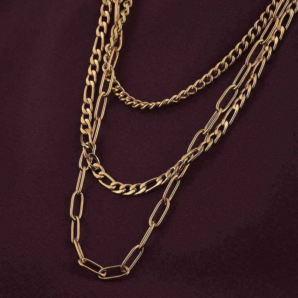 Layered Link Gold Chain Necklace