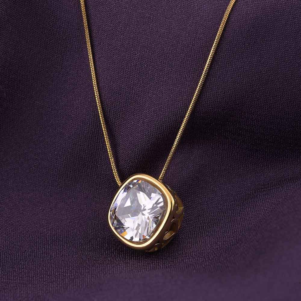 White Stone Simple Necklace