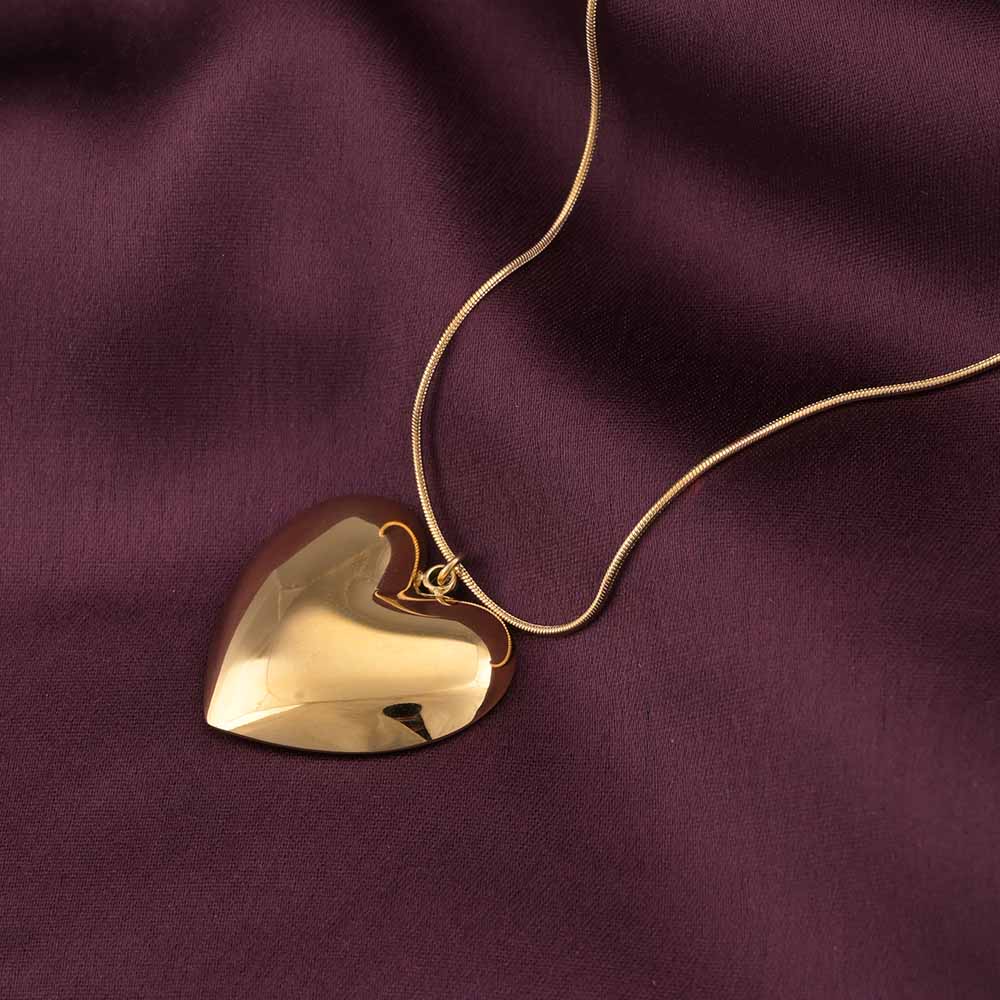 Golden Heart Charm Chain Necklace