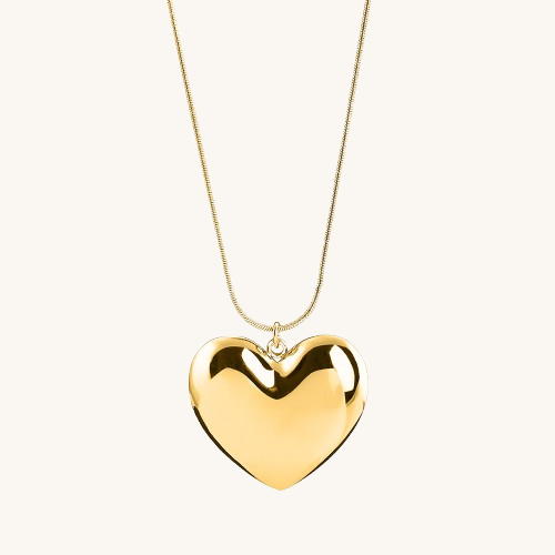 Hearts All Over Bracelet & Golden Heart Charm Chain Necklace Jewellery Set