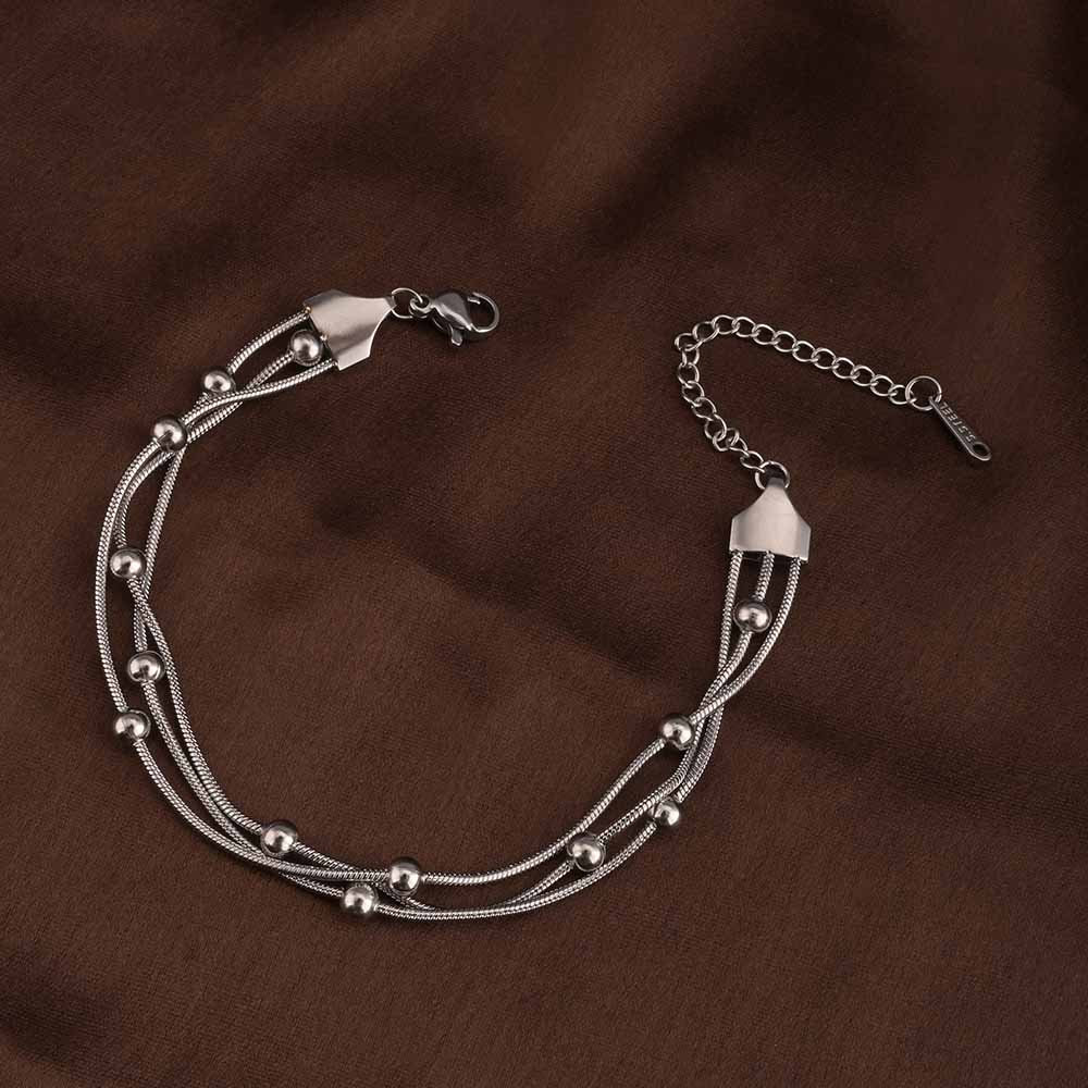 Sleek Silver Bead Bracelet