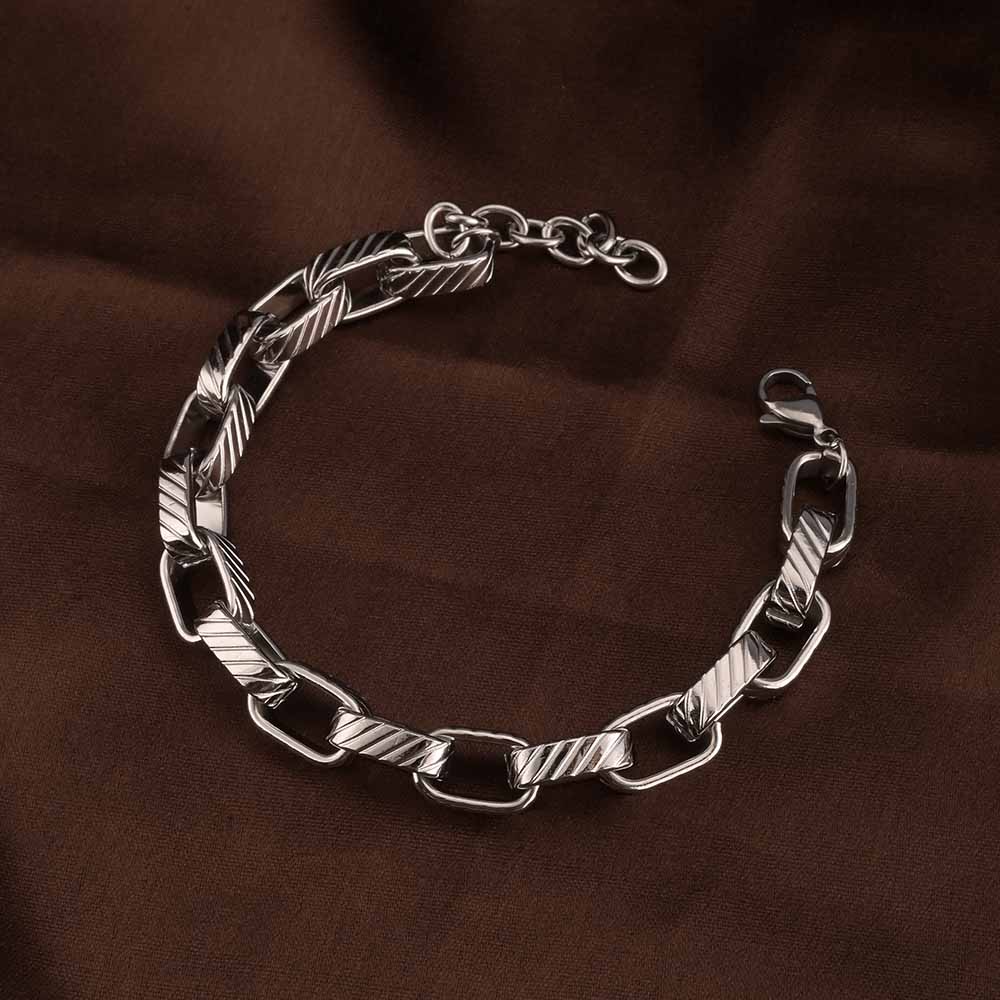Rectangular Link Silver Bracelet