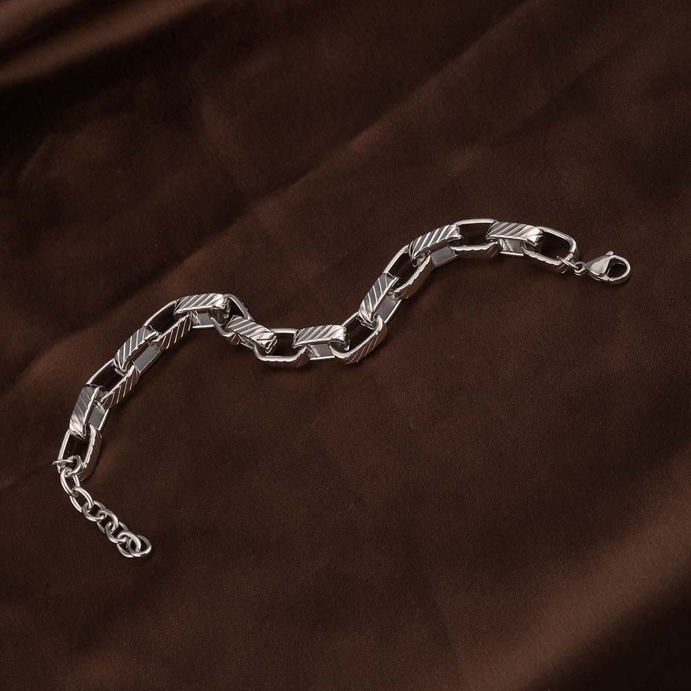 Rectangular Link Silver Bracelet