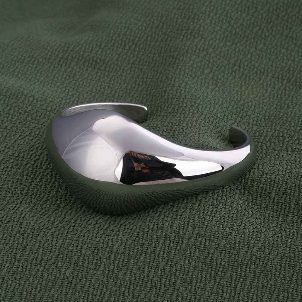 Silver Bold Half Moon Cuff Bracelet