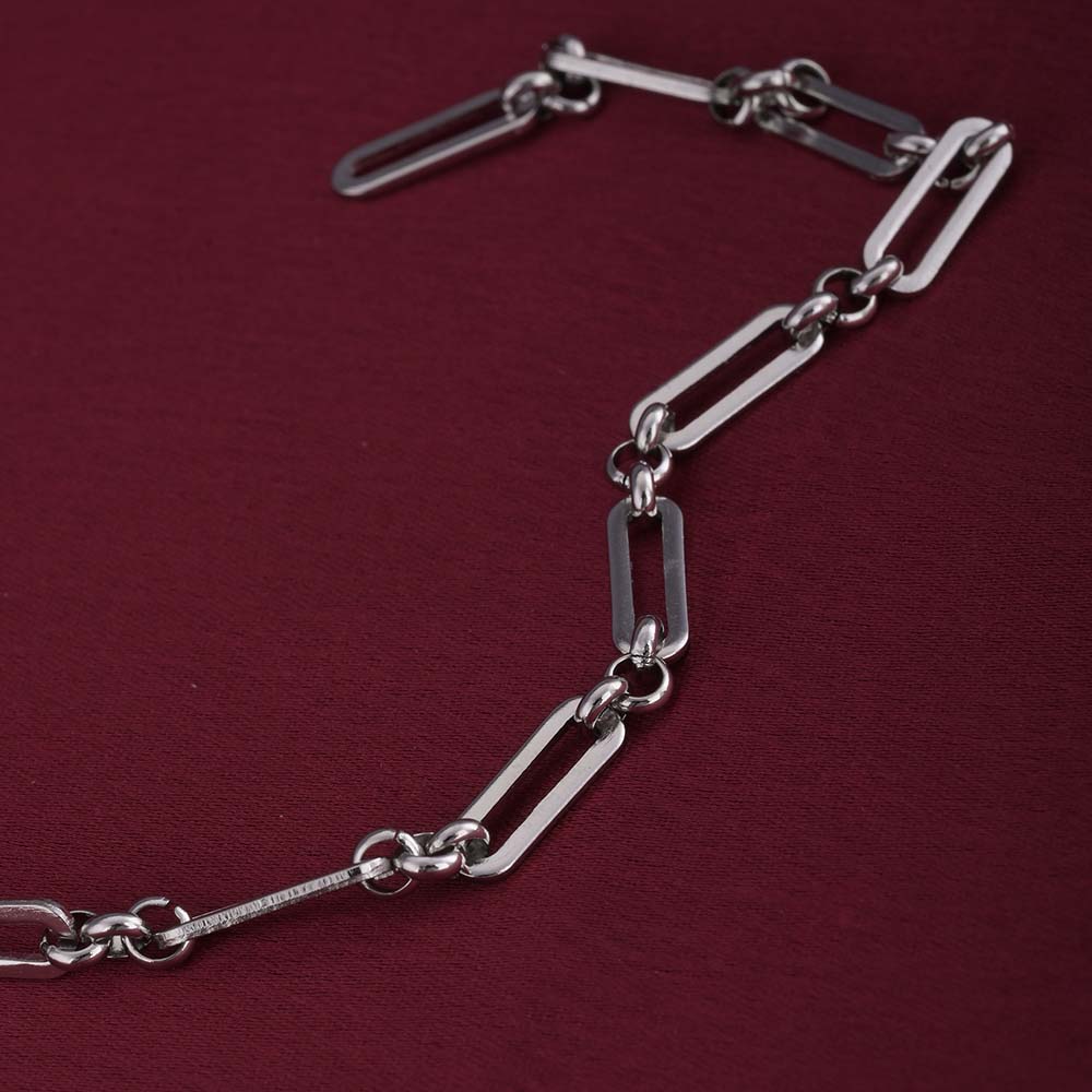 Rectangle Link Silver Bracelet