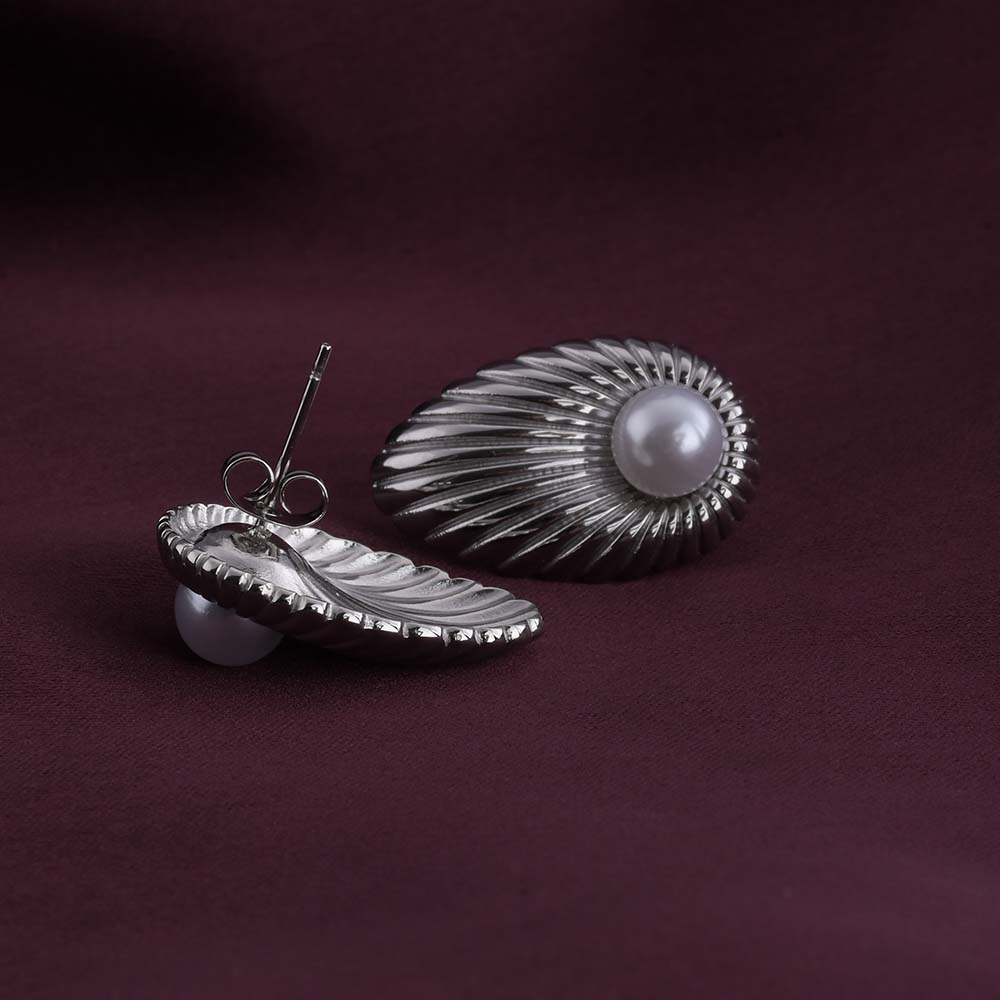 Sunburst Pearl Stud Earrings