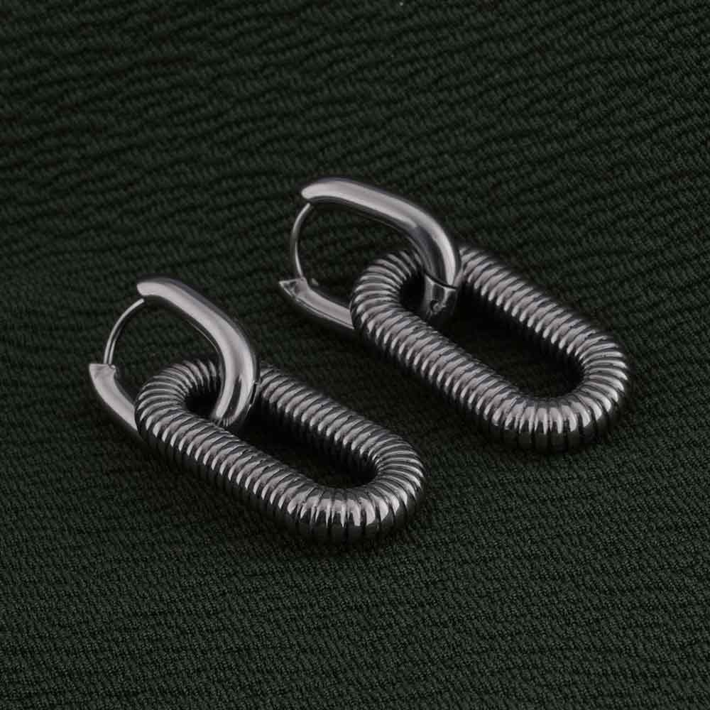 Silver Coil Drop Earrings