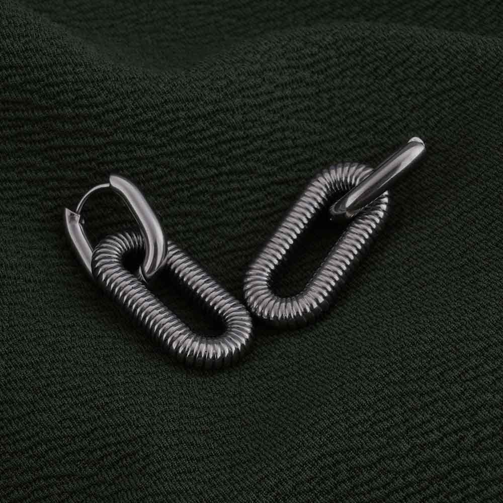 Silver Coil Drop Earrings