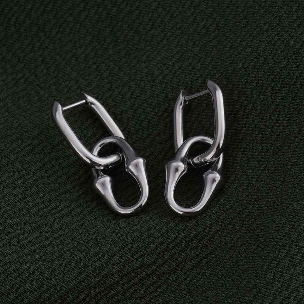 Silver Rectanguler Drop Earrings