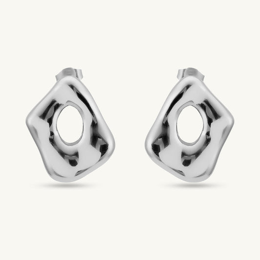 Silver Statement Stud Earrings