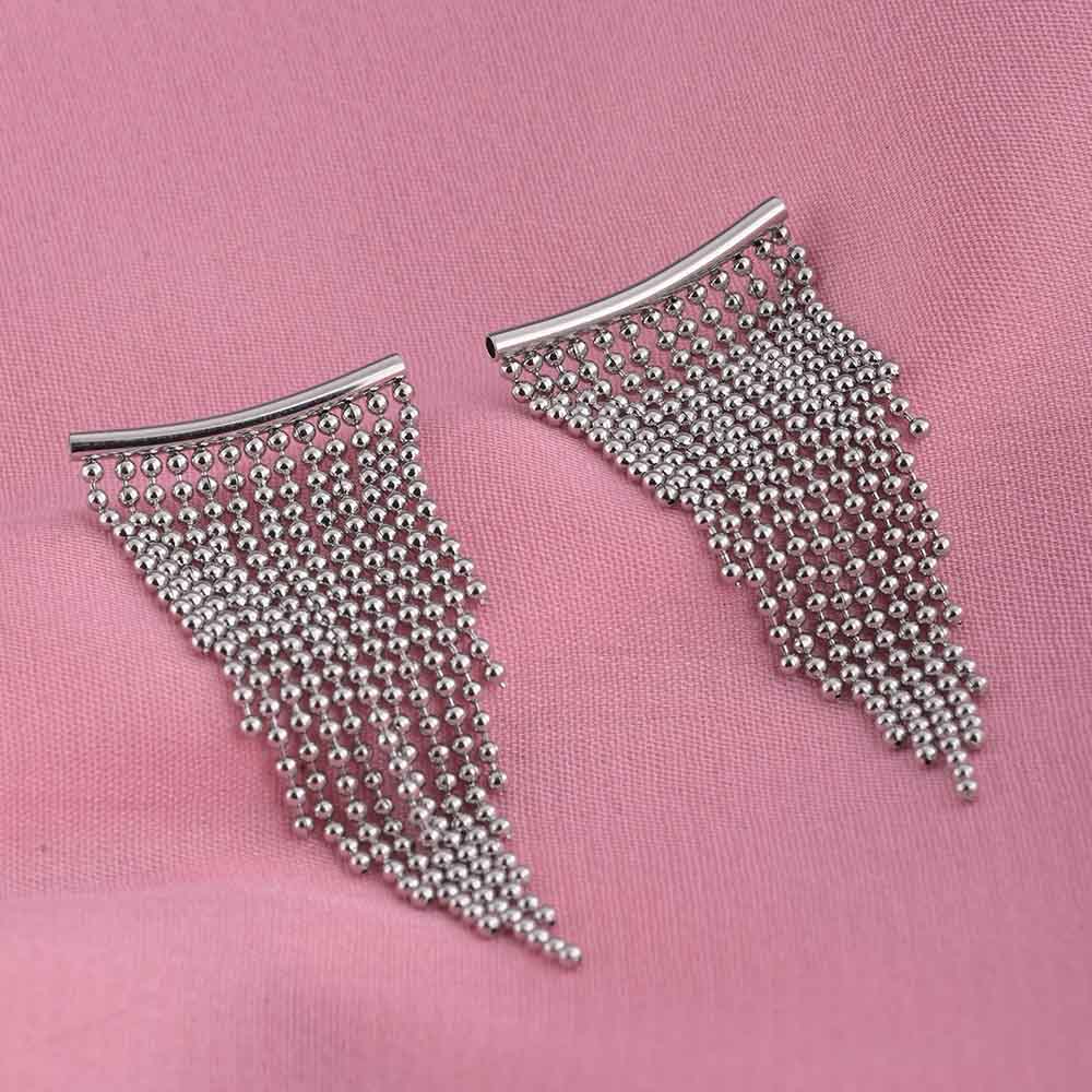 Silver Chain Drop Earrings