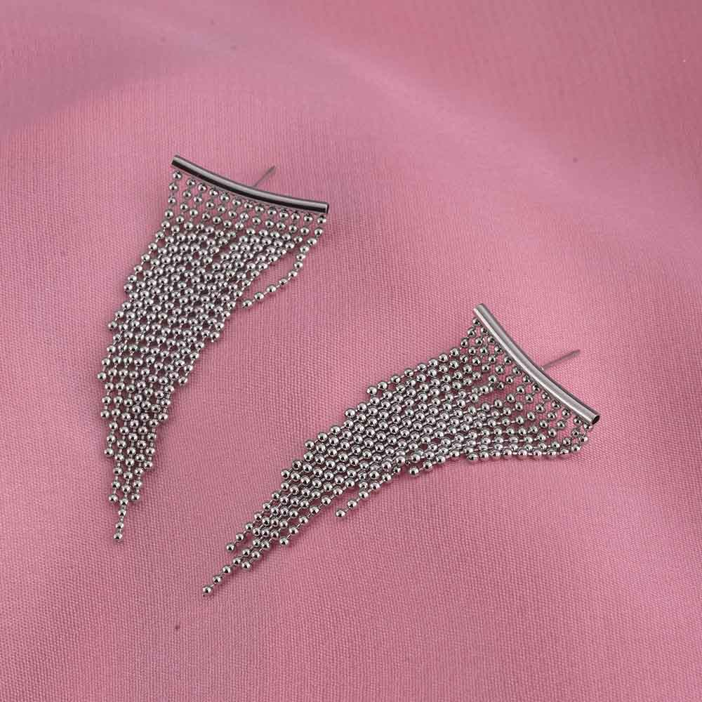 Silver Chain Drop Earrings
