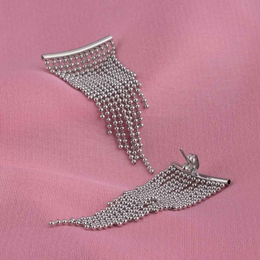 Silver Chain Drop Earrings