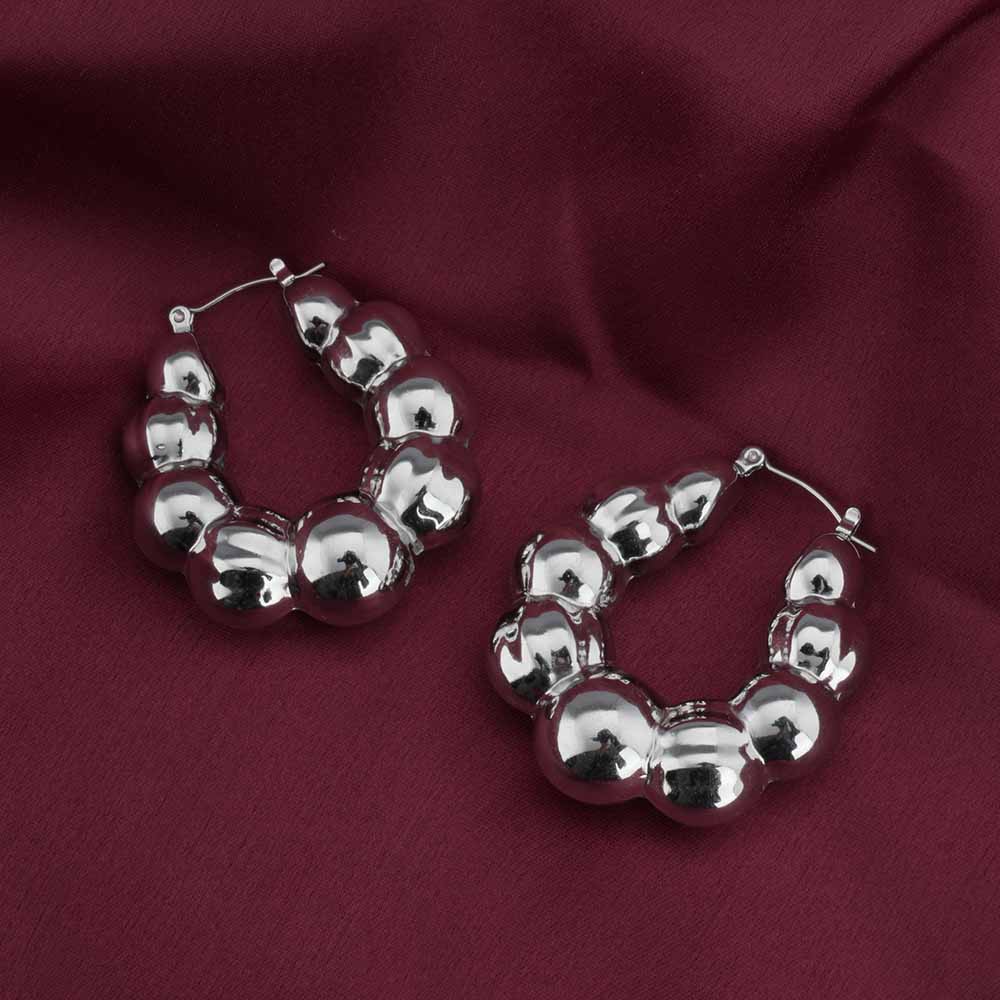 Silver Bubble Hoop Earrings