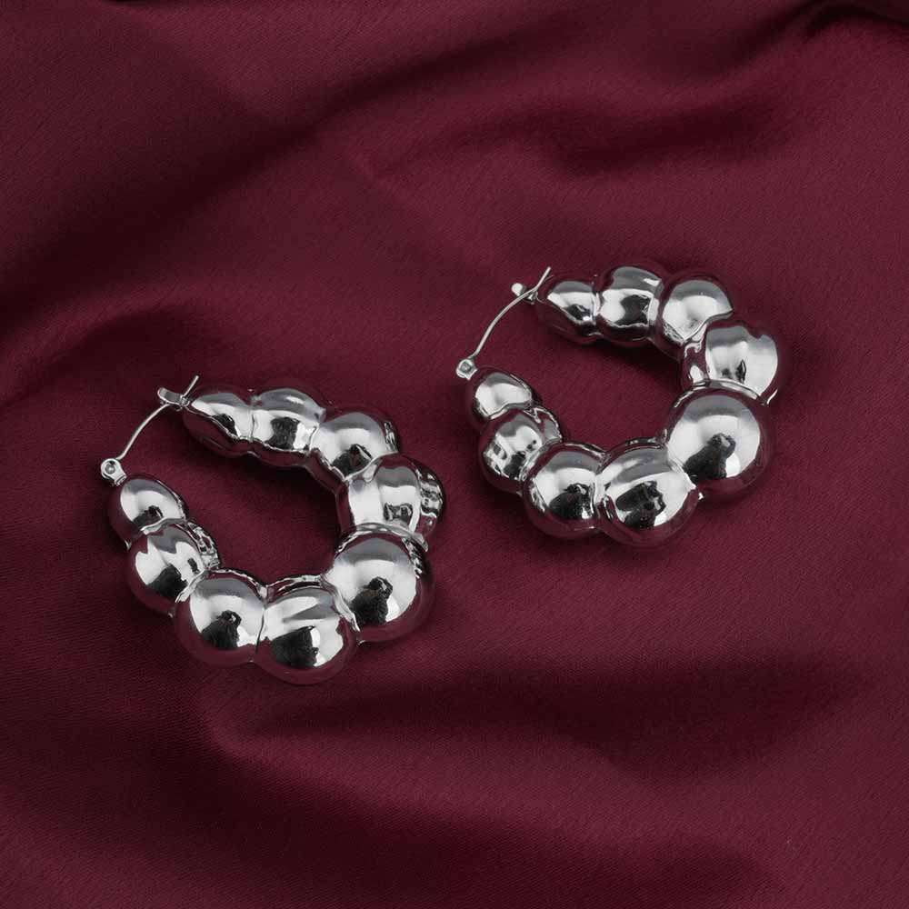 Silver Bubble Hoop Earrings