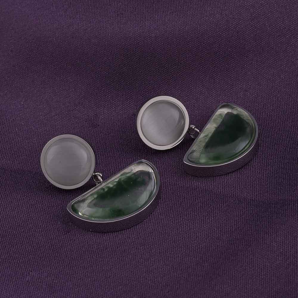Half-Moon Silver Earrings
