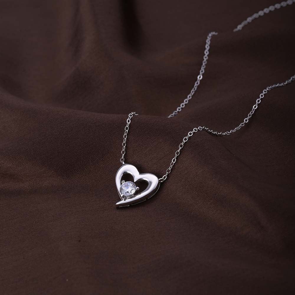 Solitaire Love Necklace | Silver