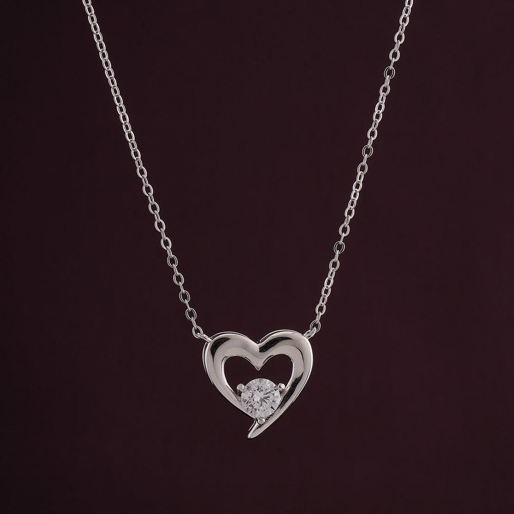 Solitaire Love Necklace | Silver
