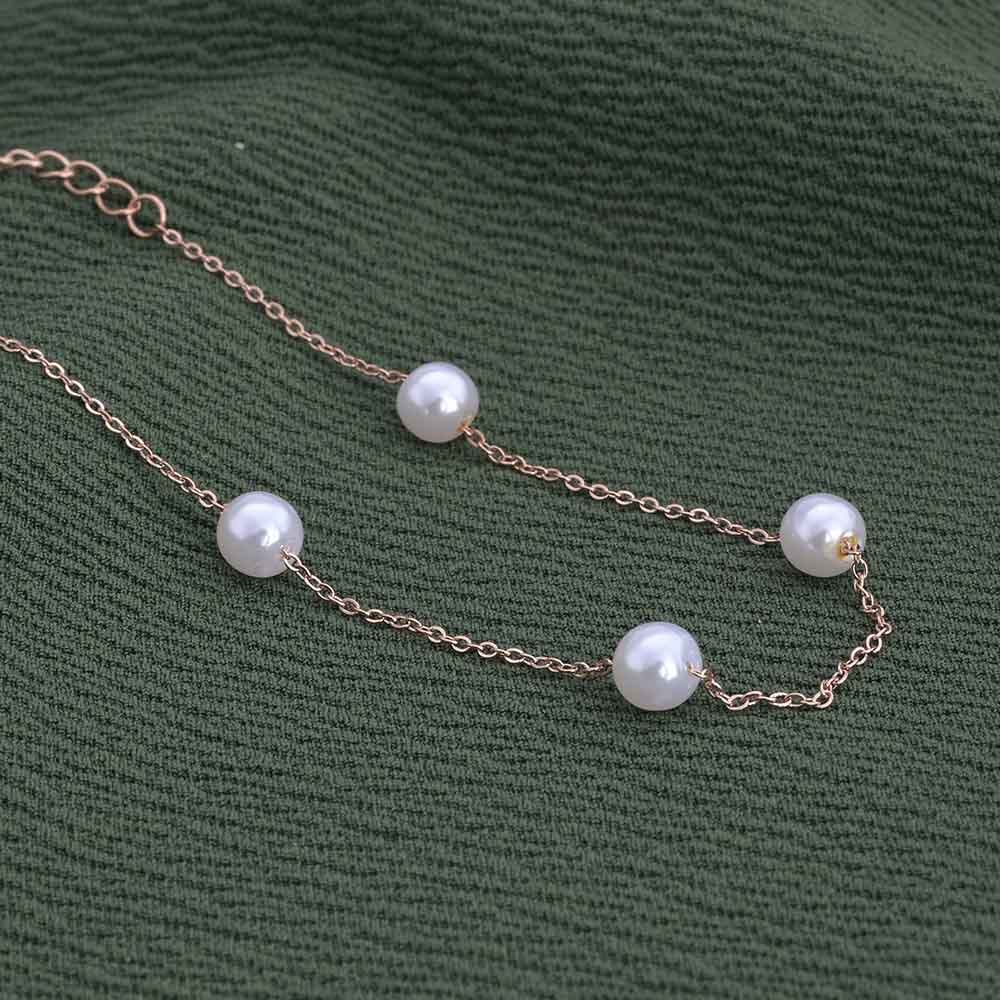 Rose-Gold Pearl Anklet