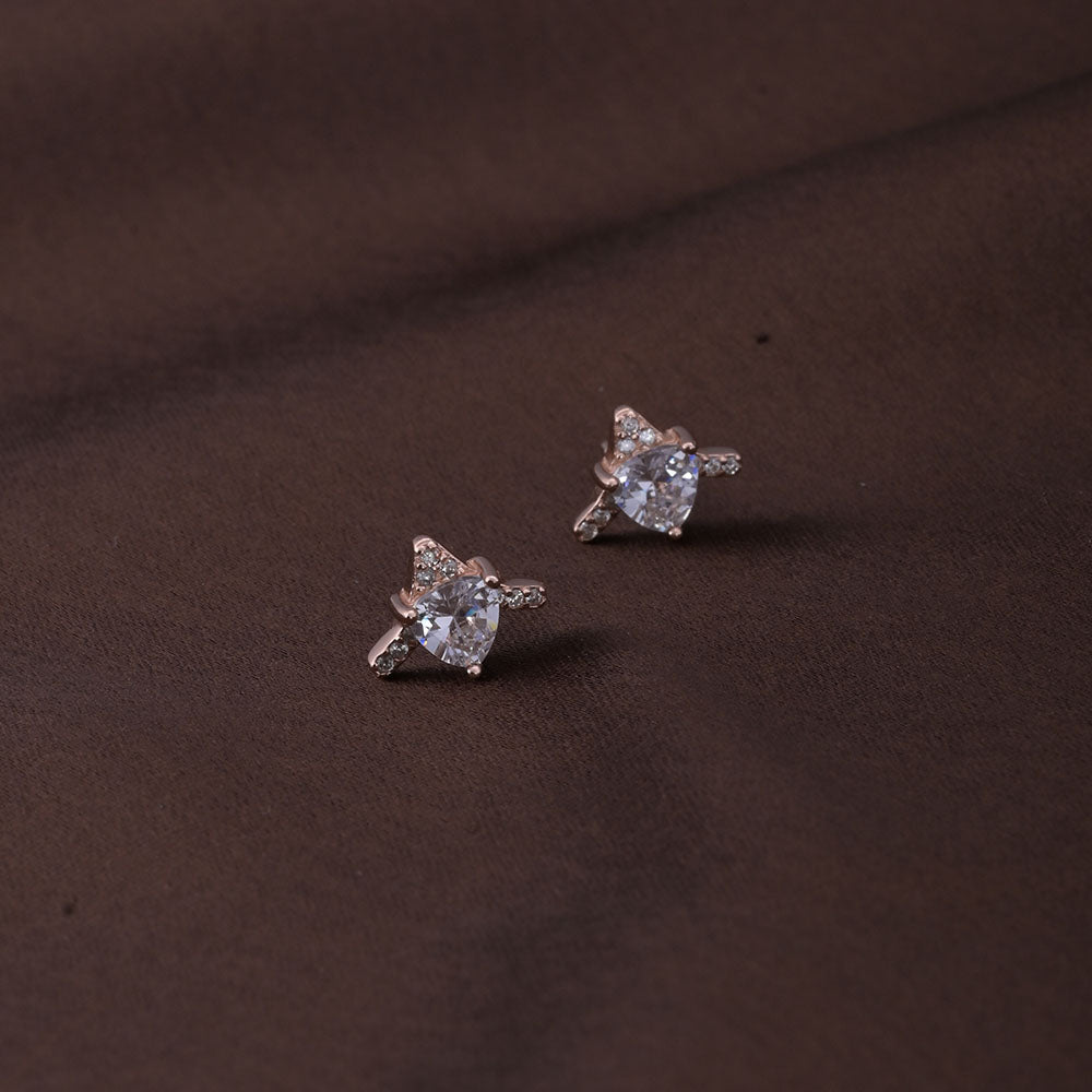 Vow Solitaire Studs | Rose Gold