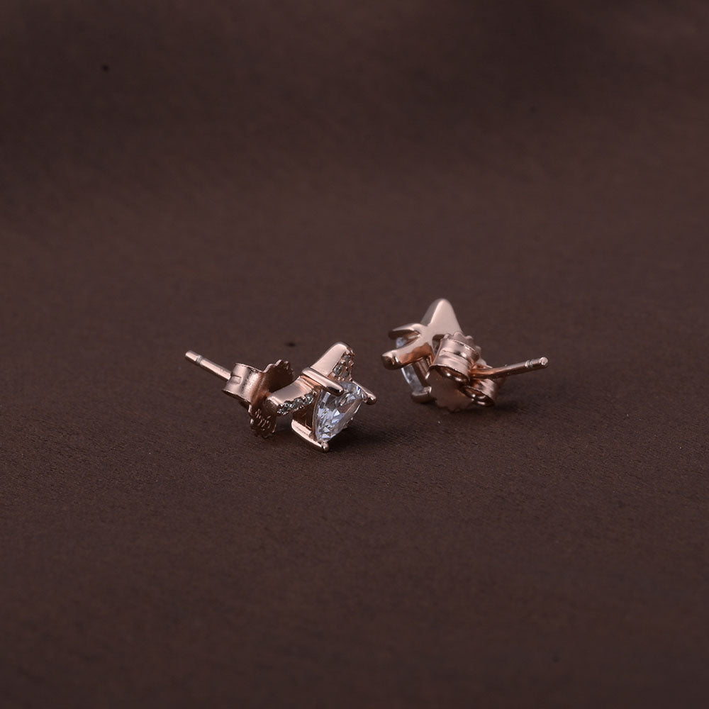 Vow Solitaire Studs | Rose Gold