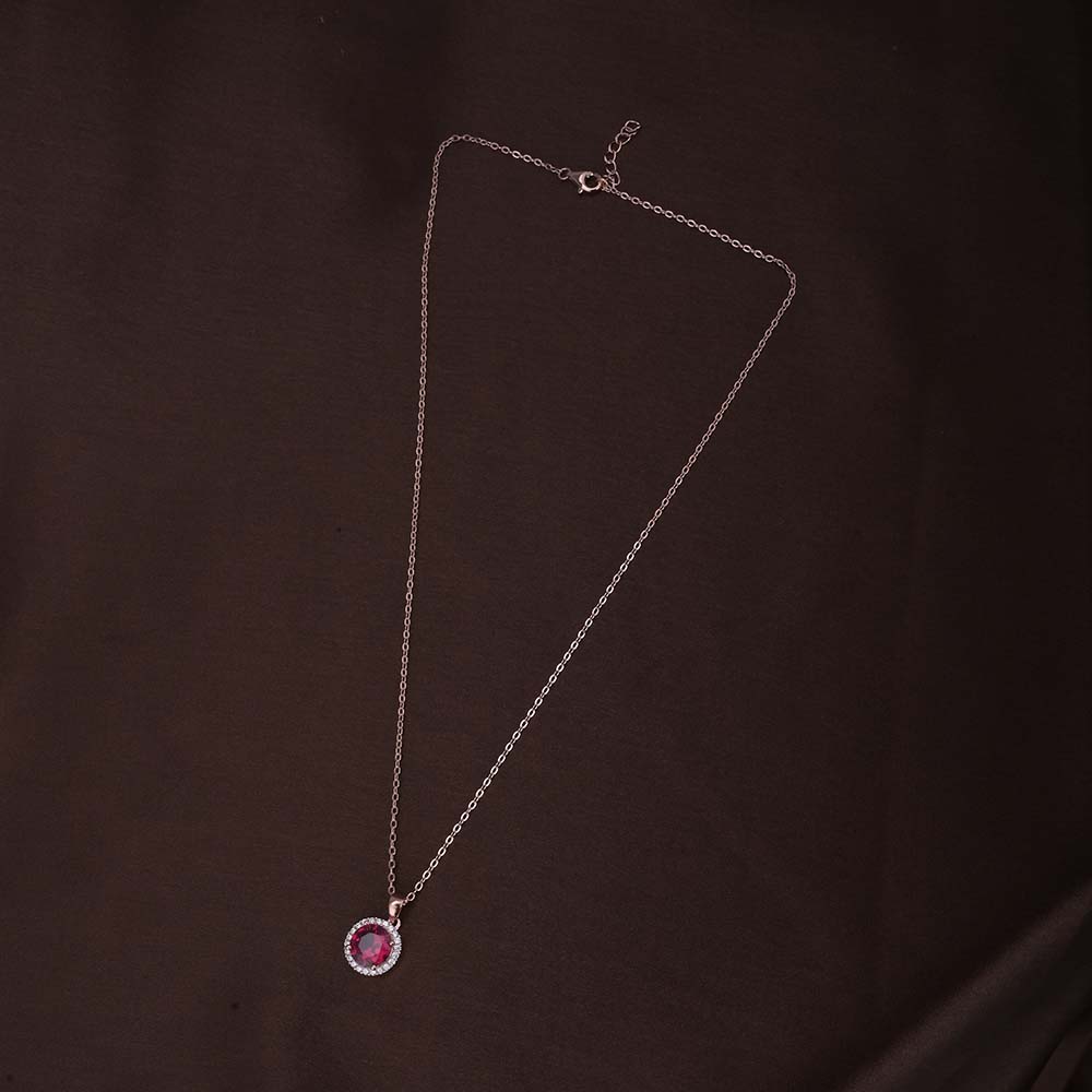 Opulent Ruby Necklace | Rose Gold