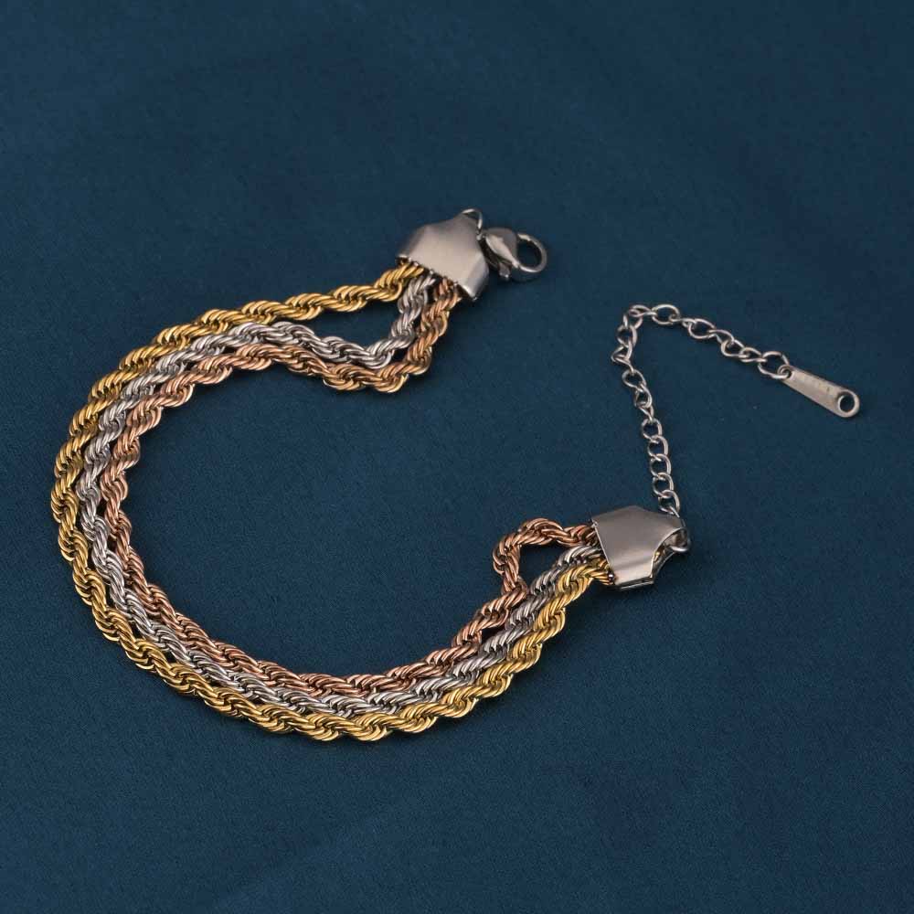 Metallic Mix Twisted Chain Bracelet