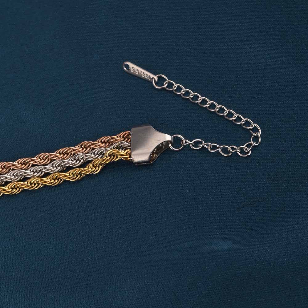 Metallic Mix Twisted Chain Bracelet