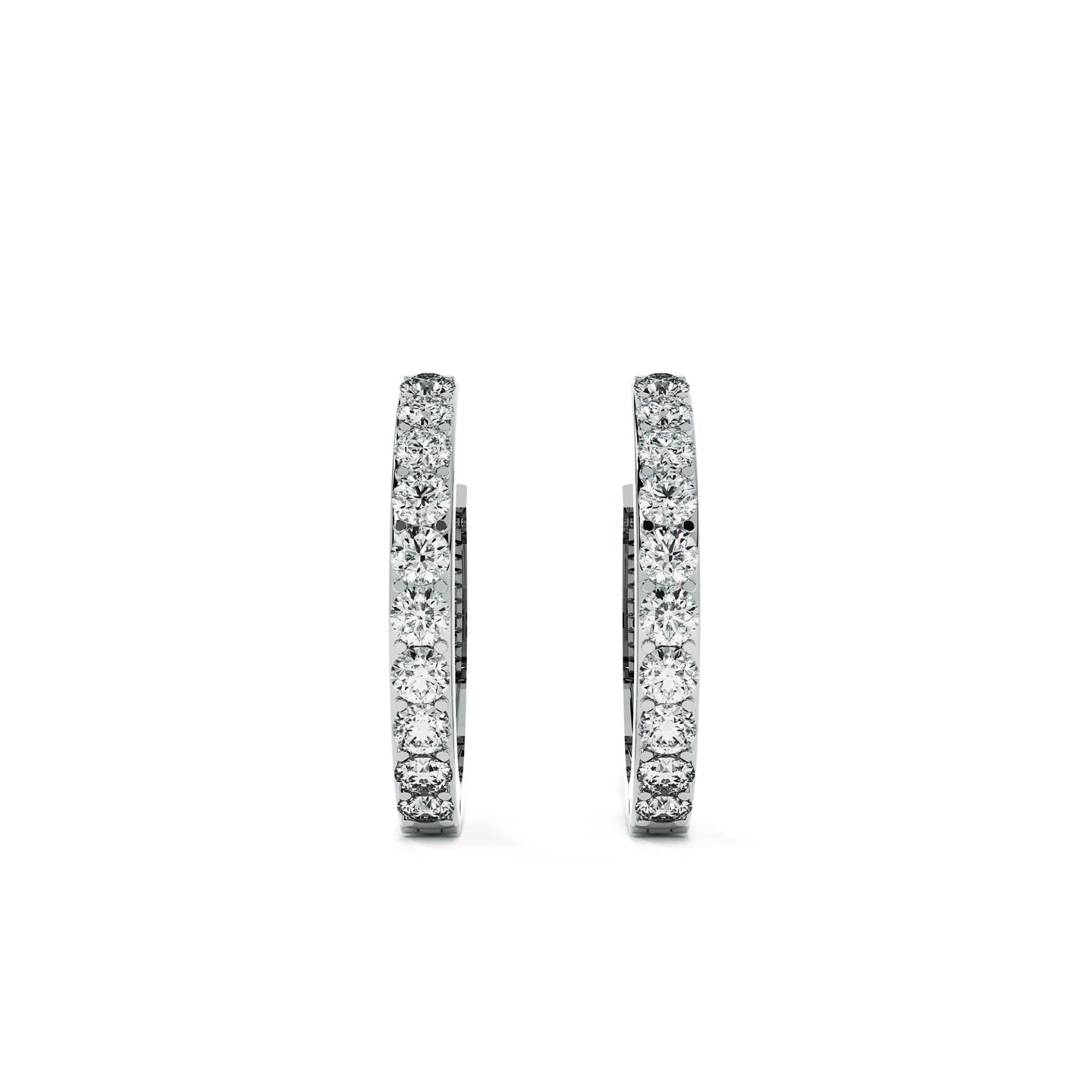 Elegant 9KT Gold Lab Grown Diamond Hoop Earrings