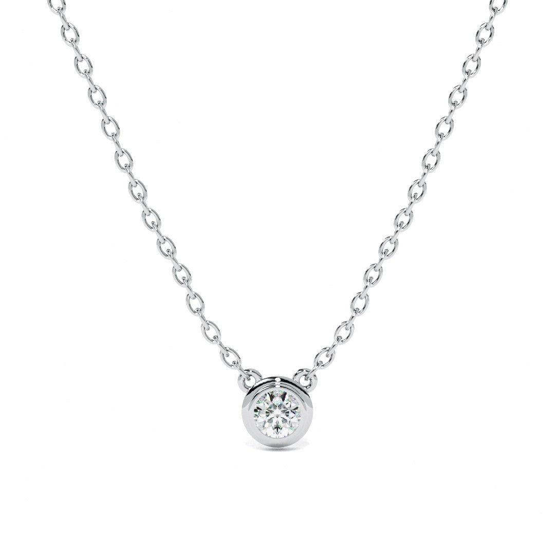 Single Solitaire 9KT Gold Lab Grown Diamond Necklace