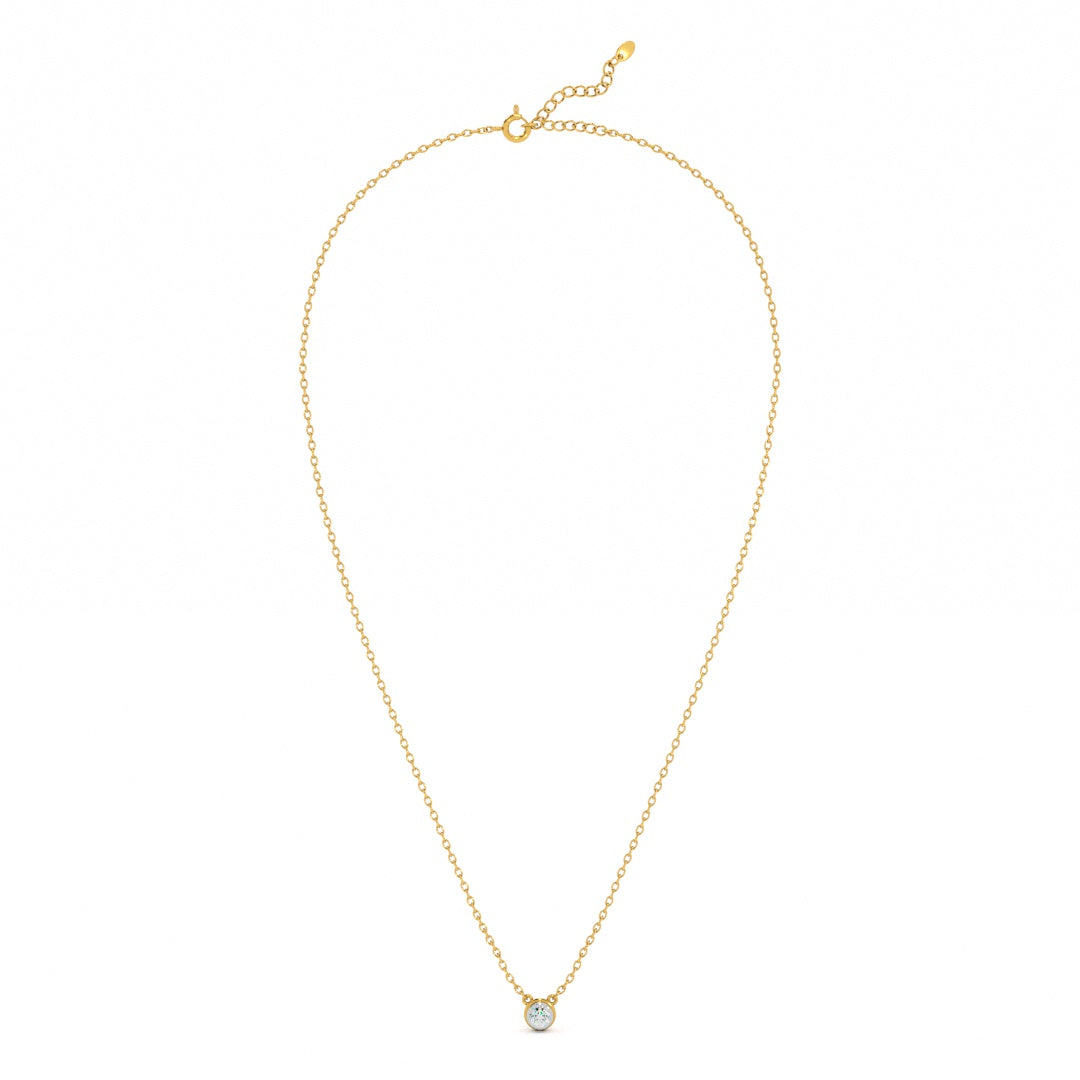 Single Solitaire 9KT Gold Lab Grown Diamond Necklace