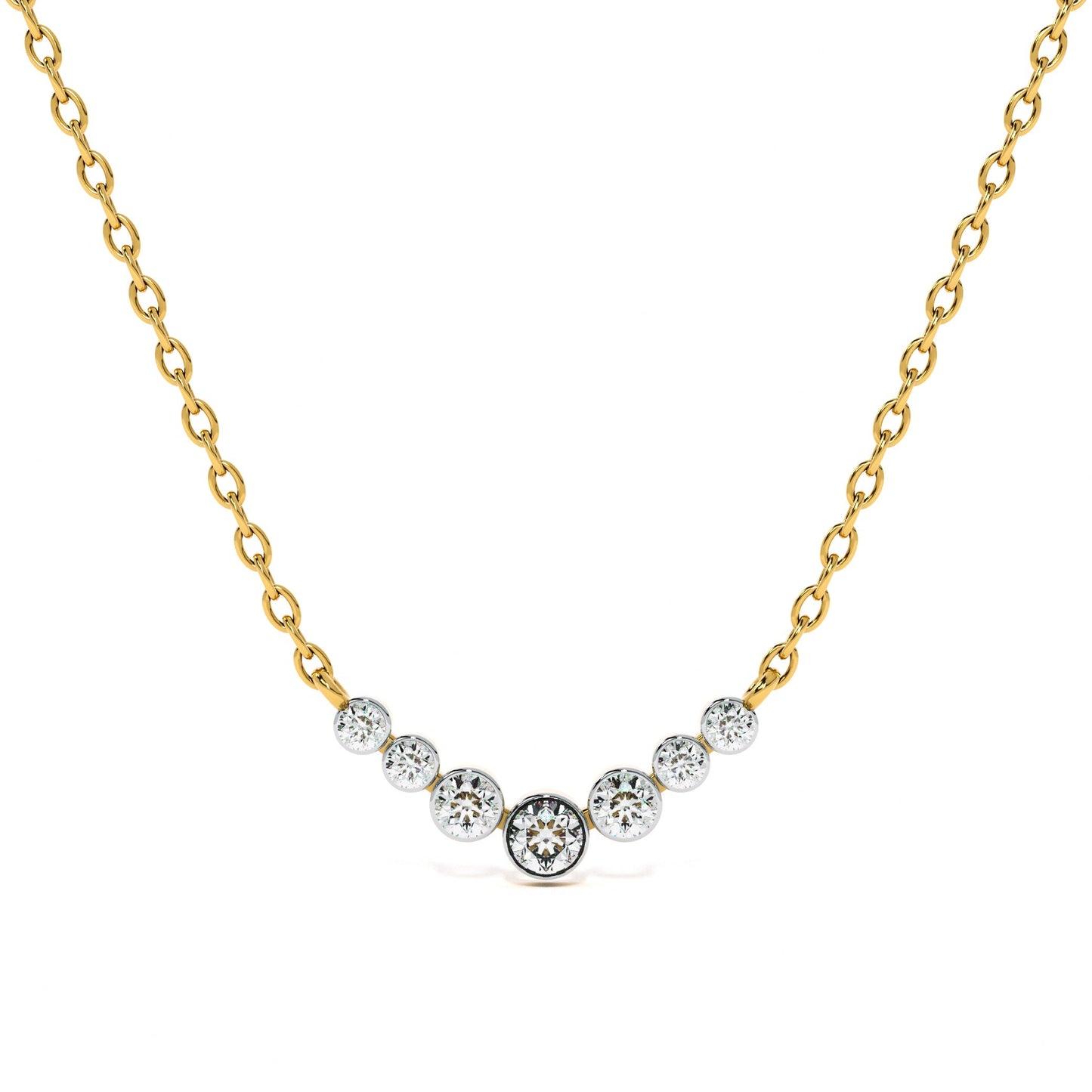 Stepping Stone 9KT Gold Lab Grown Diamond Necklace