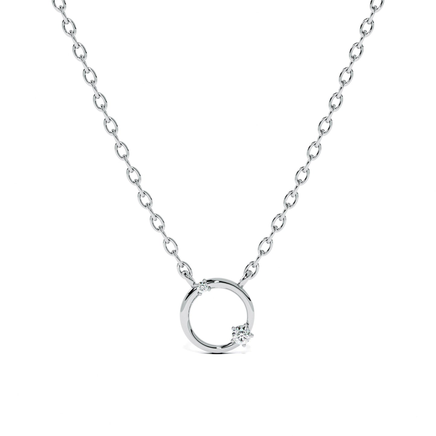 Enclosed Gem 9KT Gold Lab Grown Diamond Necklace