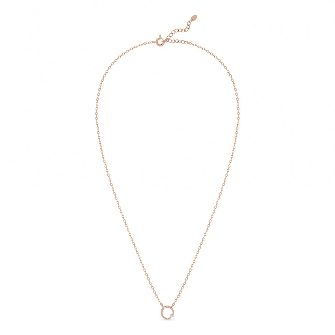 Enclosed Gem 9KT Gold Lab Grown Diamond Necklace