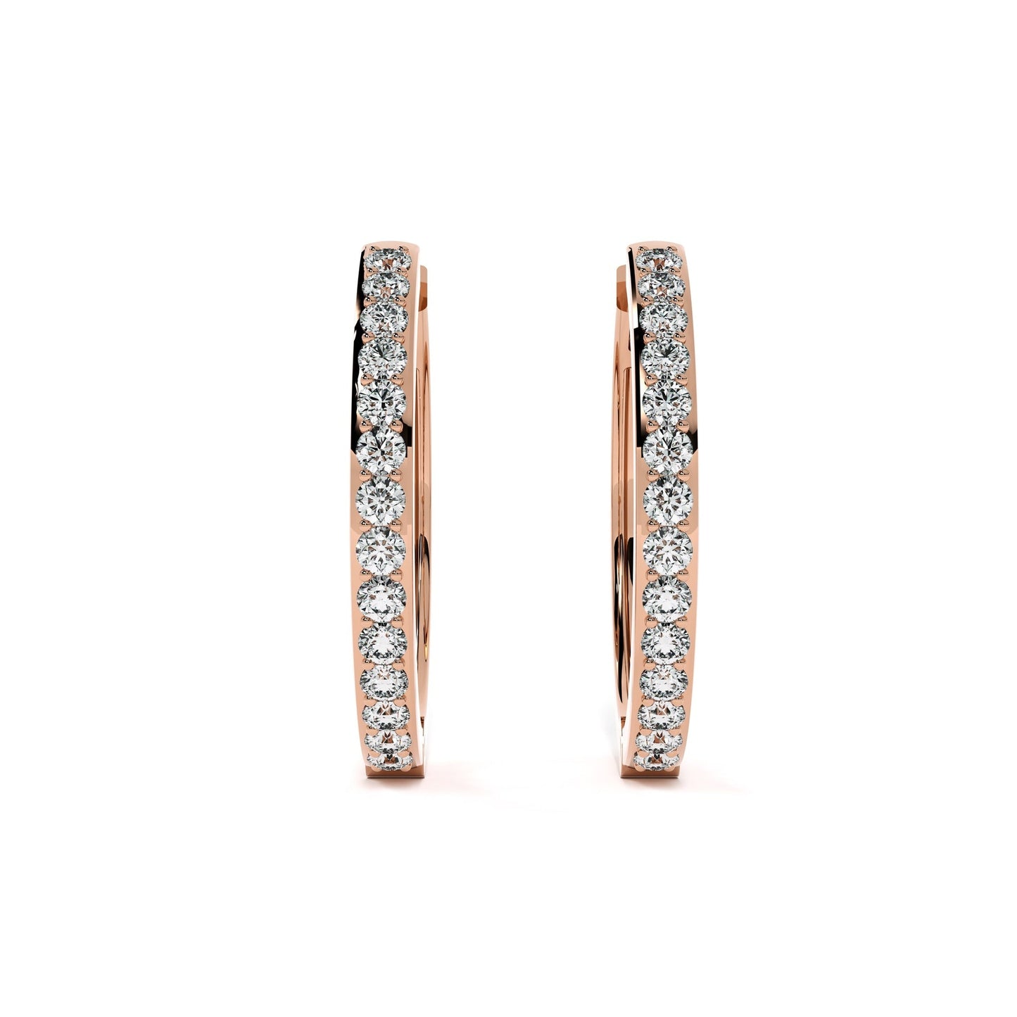 Timeless 9KT Gold Lab Grown Diamond Hoop Earrings