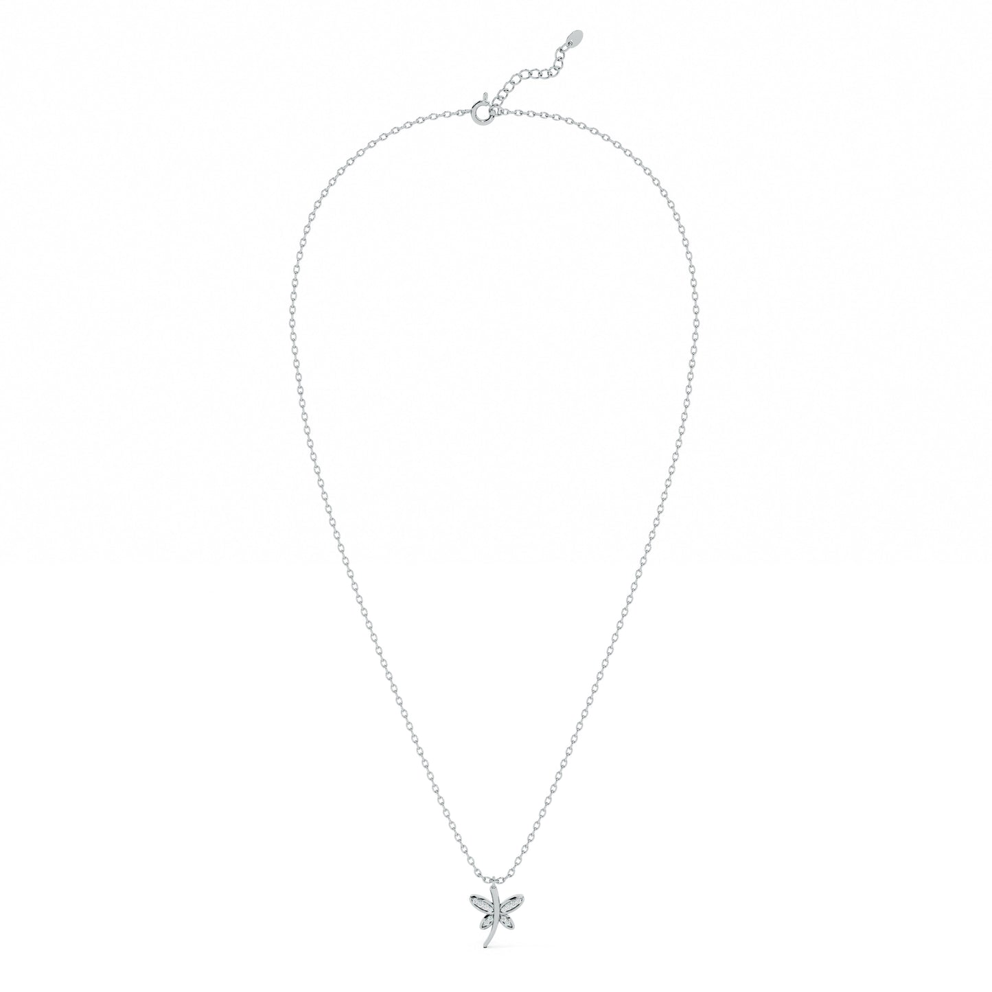 Dancing Dragonfly 9KT Gold Lab Grown Diamond Necklace