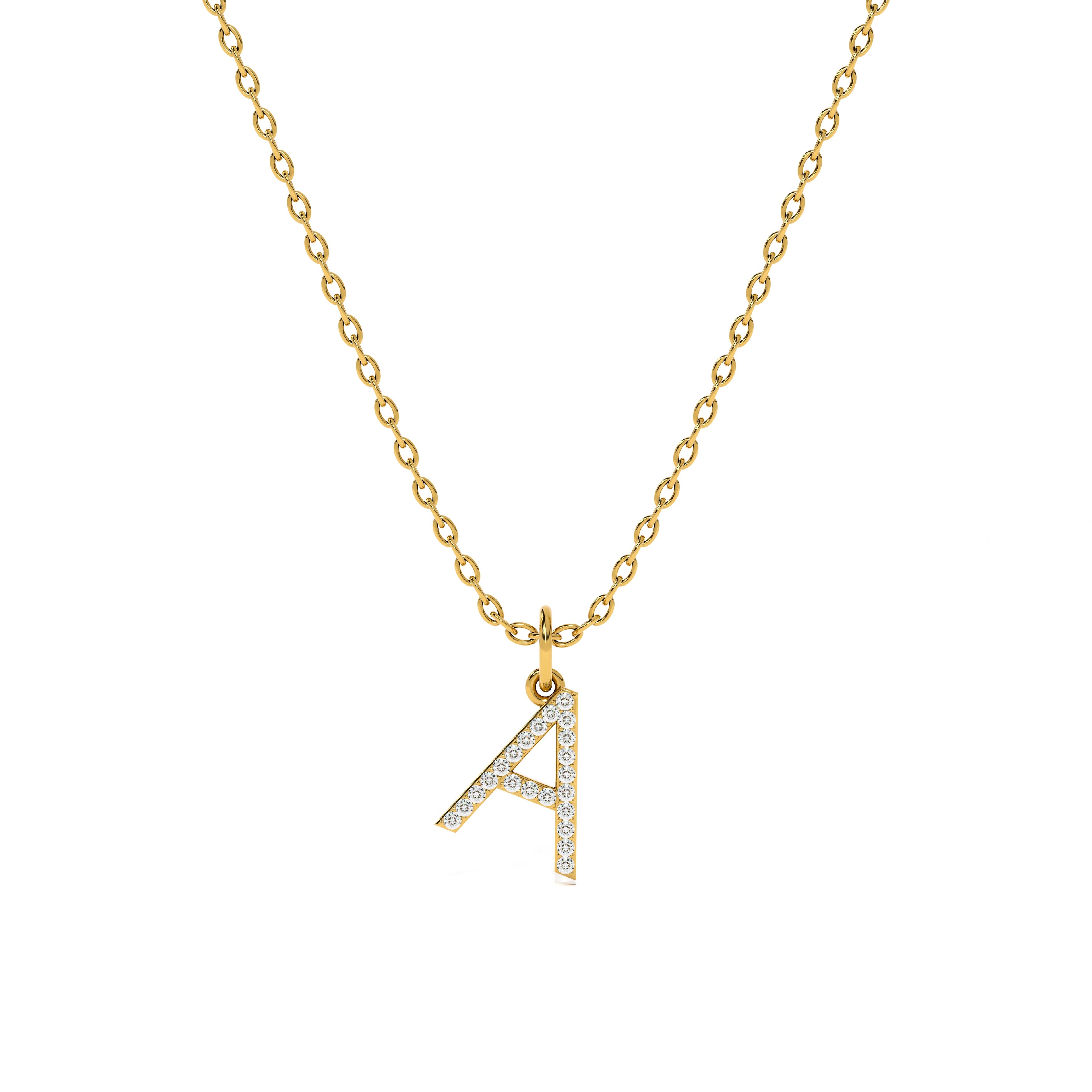 Elegant Initial 9KT Gold Lab Grown Diamond Necklace