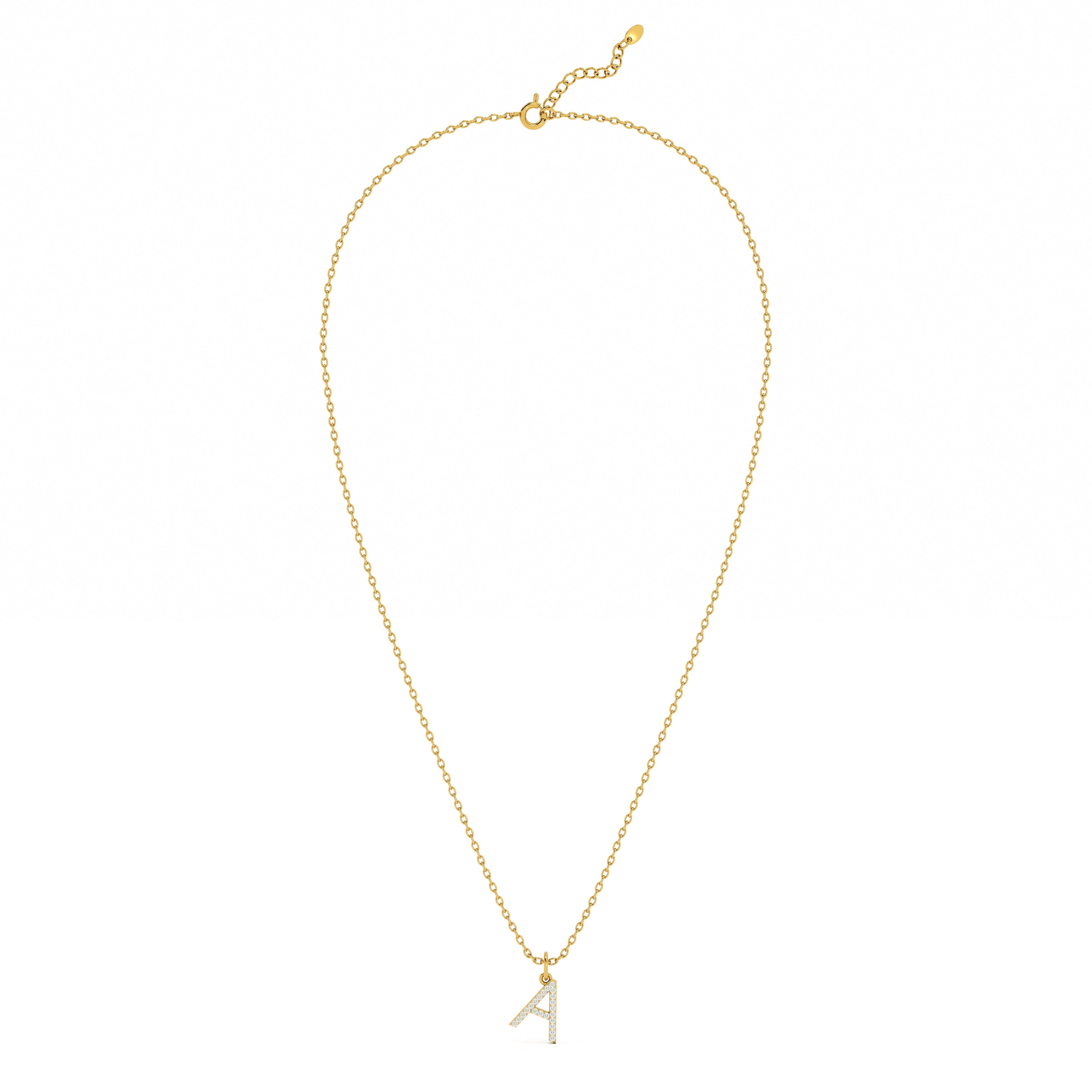Elegant Initial 9KT Gold Lab Grown Diamond Necklace